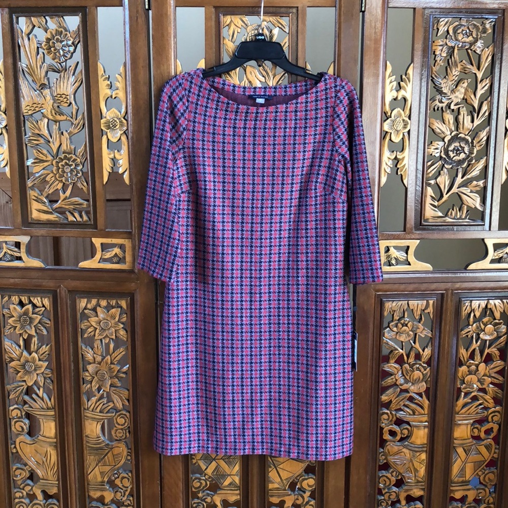 NWT Tommy Hilfiger 3/4 Sleeve Houndstooth Dress
